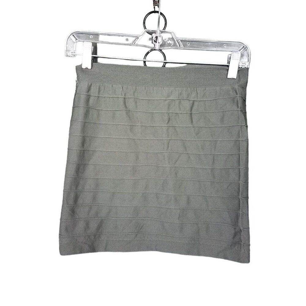 Foznia One Size Women's Super Stretchy Grey Pull On Mini Skirt Layered Pleated